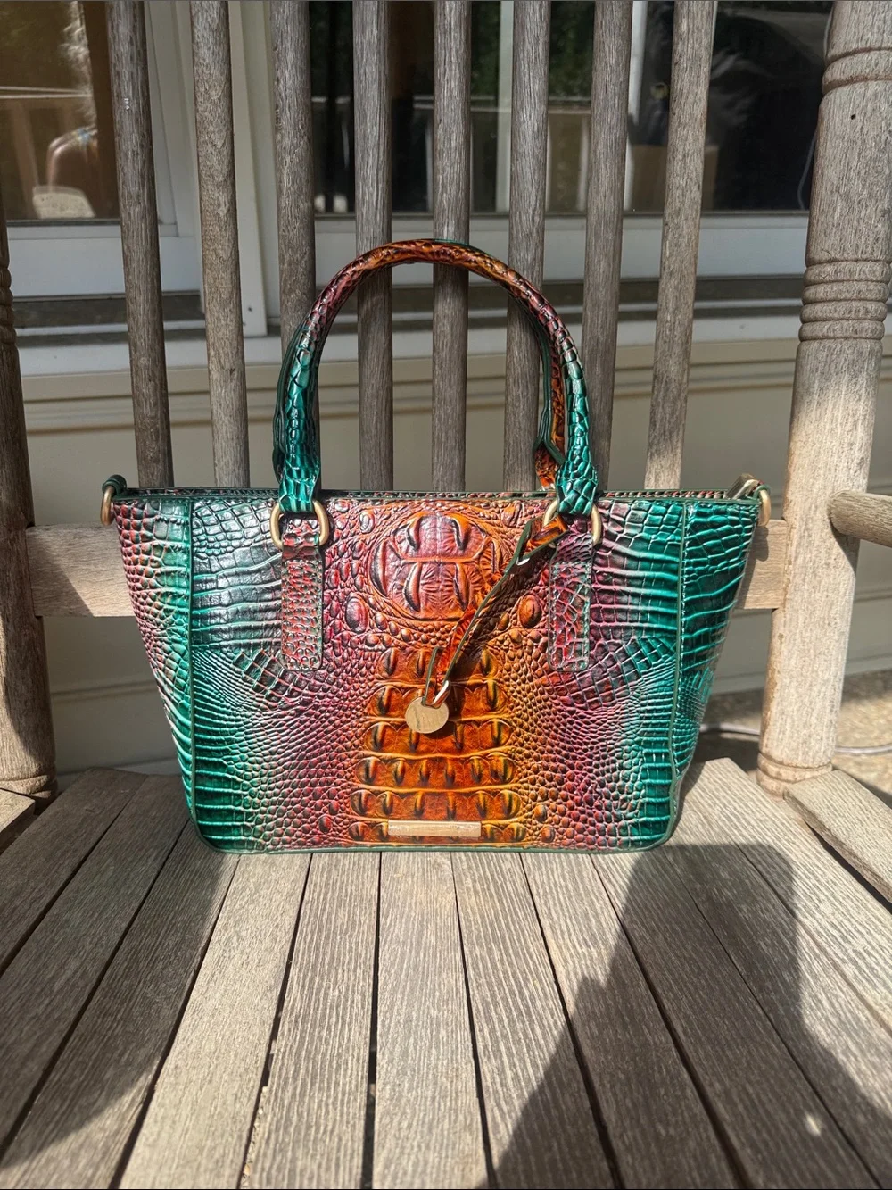 NEW Multicolor Croc-Embossed Handbag